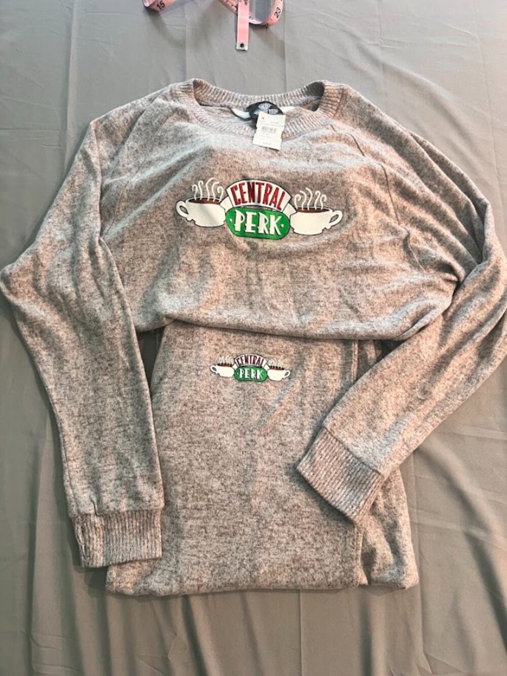 NWT Friends TV Series Central Perk Coffee Long Sleeve Pant Pajama Lounge Set Md